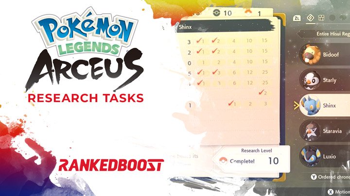 pokemon arceus pokedex research tasks